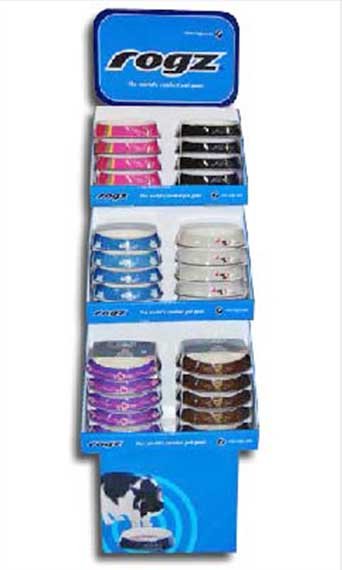 Customized Flat Packed Cardboard Display Stands for Pet Bowls
