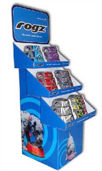 Customized Flat Packed Cardboard Display Stands for Pet Bowls