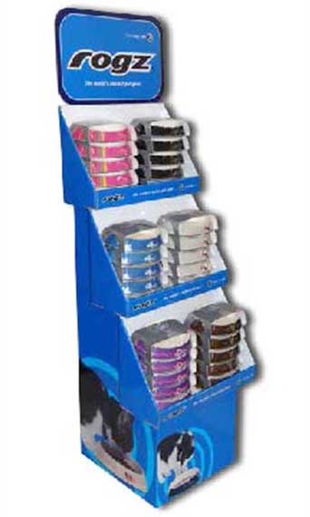 Customized Flat Packed Cardboard Display Stands for Pet Bowls