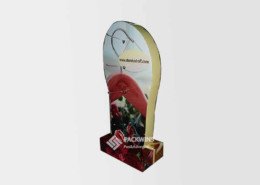 2-Faces Shoes Carton Supermarket Metal Pegboard Display Stands