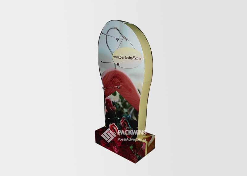 2-Faces Shoes Carton Supermarket Metal Pegboard Display Stands