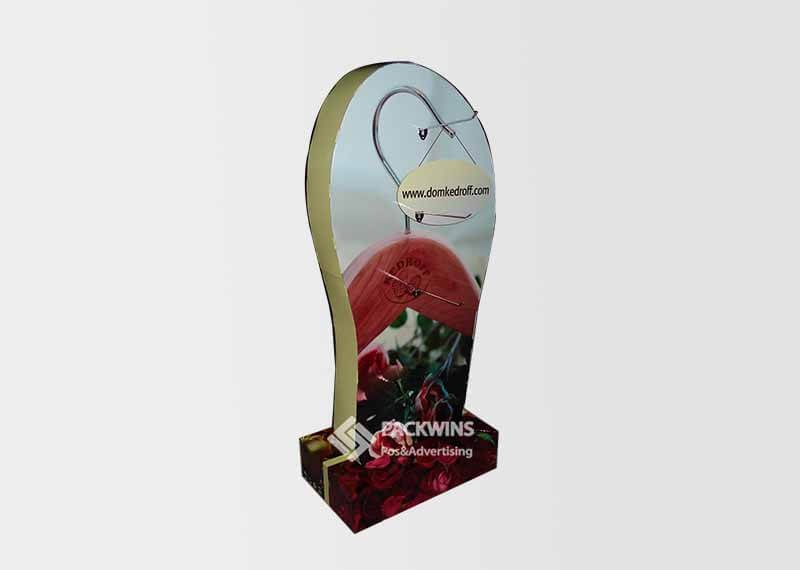 2-Faces Shoes Carton Supermarket Metal Pegboard Display Stands