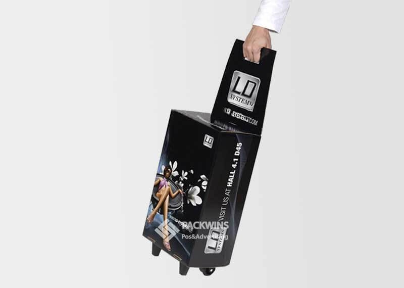 Audio Display Rack Paper Packaging Eco Trolley Box With Wheels Audio Display Rack Paper Packaging Eco Trolley Box With Wheels