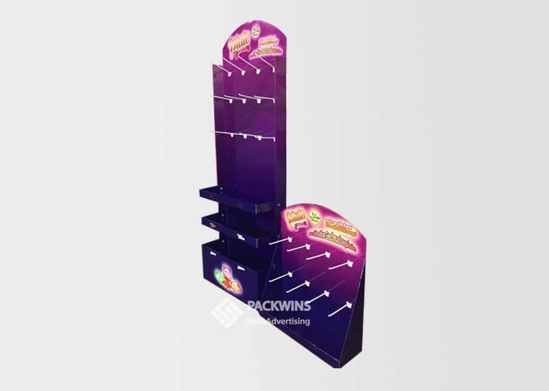 Confectionary Paper Display Hooks Cardboard Market Stand