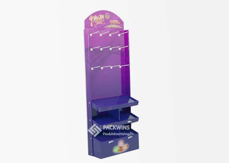 Confectionary Paper Display Hooks Cardboard Market Stand