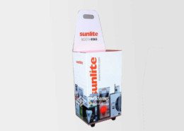 Led Illuminate Pos Display Stands Cardboard Trolley Box