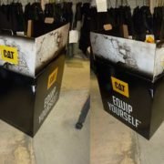 CAT Garments Retail POS Corrugated Cardboard Dumpbins