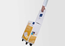 Washbasin Carton Merchandising Cardboard Display Trolley Stands