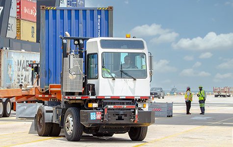 inland truck from port to warehouse USA