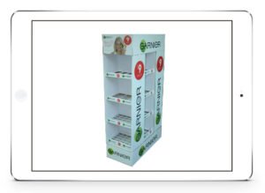 garnier cosmetics cardboard displays